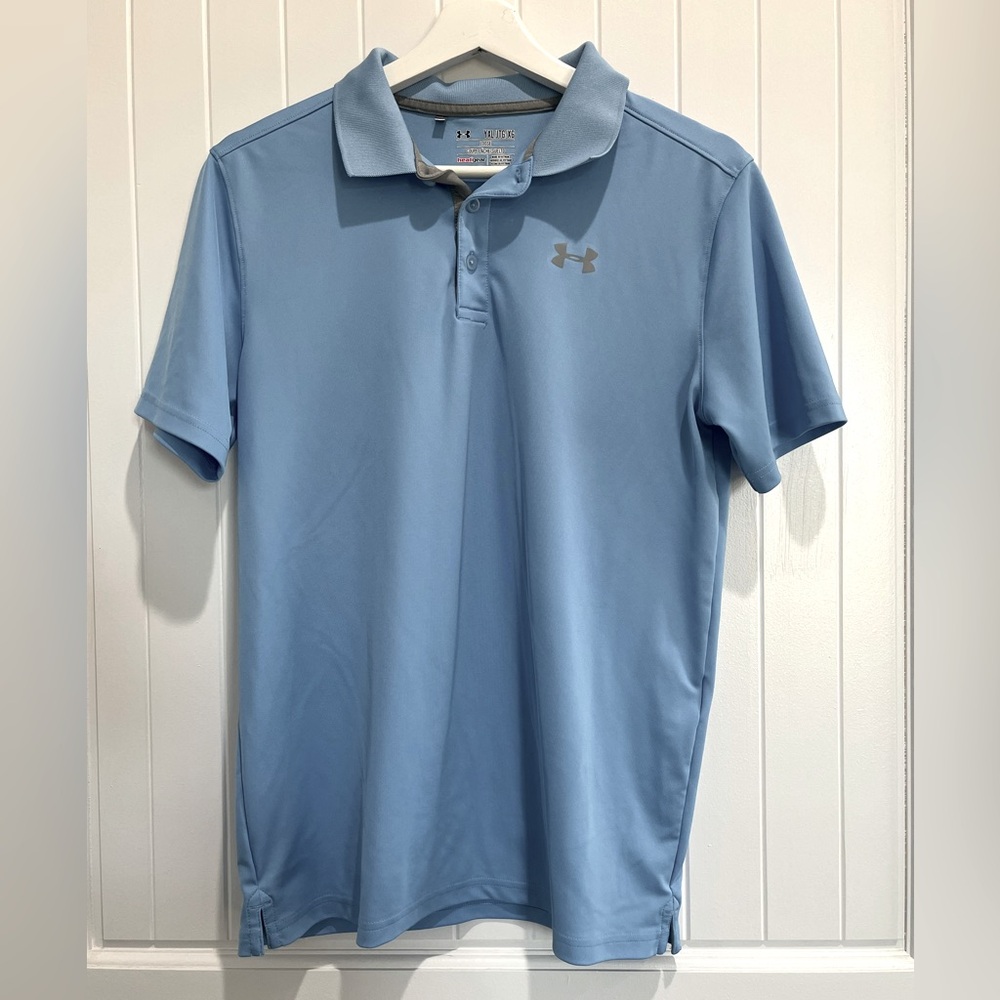 Light blue under armour polo NWOT YXL